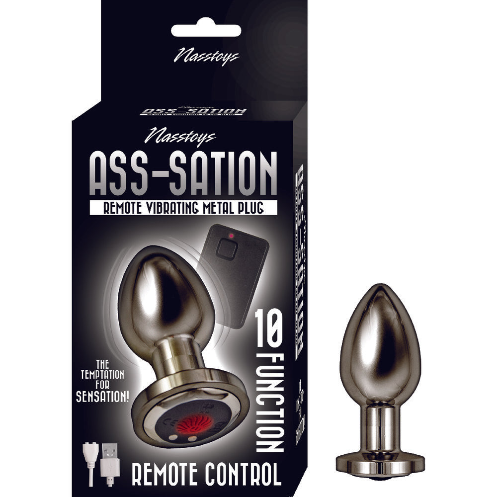 Ass Sation Remote Vibrating Butt Plug Black-Katys Boutique