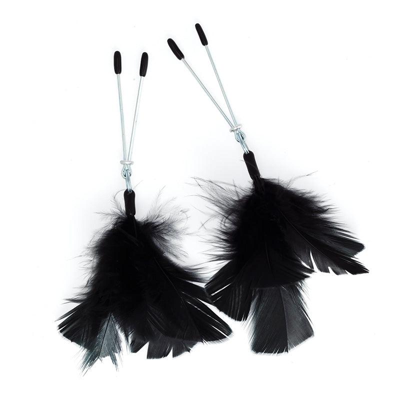 Black Feather Nipple Clamps-Katys Boutique