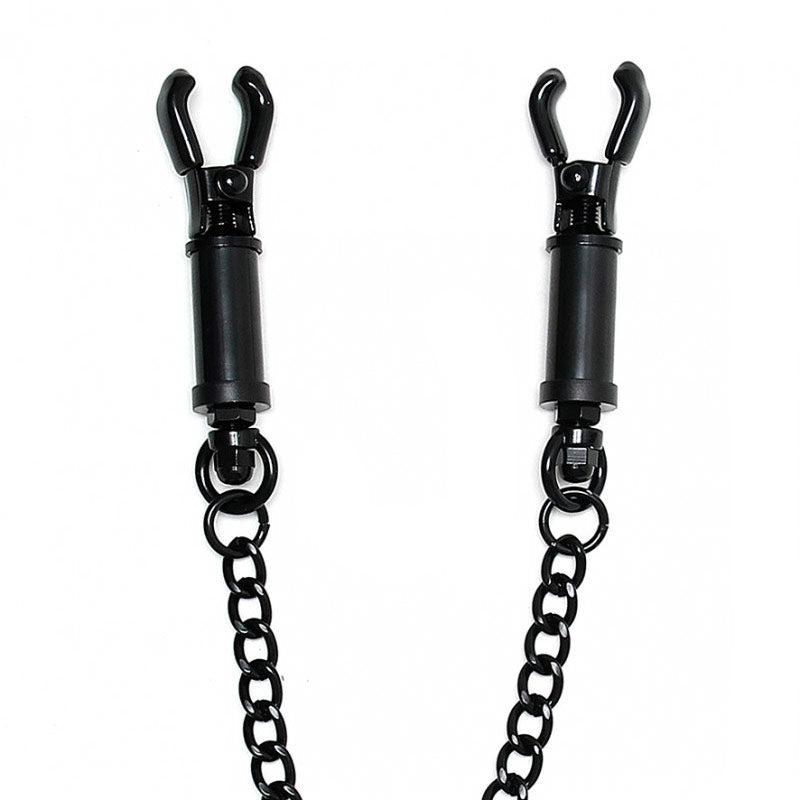 Black Metal Adjustable Nipple Clamps With Chain-Katys Boutique