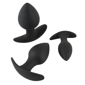 Black Velvet Silicone Three Piece Anal Training Set-Katys Boutique