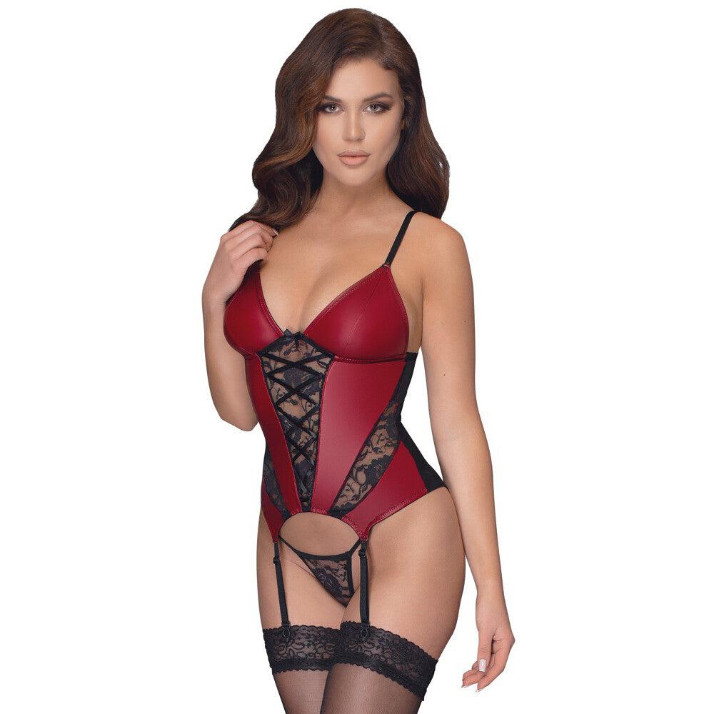 Cottelli Basque and Thong With Lace-Katys Boutique