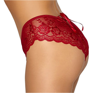 Cottelli Crotchless Panty Red-Katys Boutique