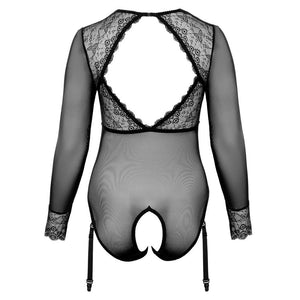 Cottelli Curves Long Sleeved Crotchless Body-Katys Boutique