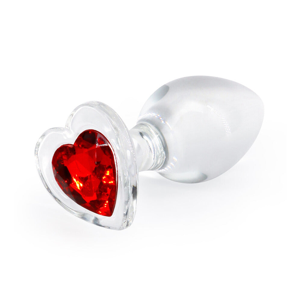 Crystal Desires Glass Heart Medium Butt Plug-Katys Boutique