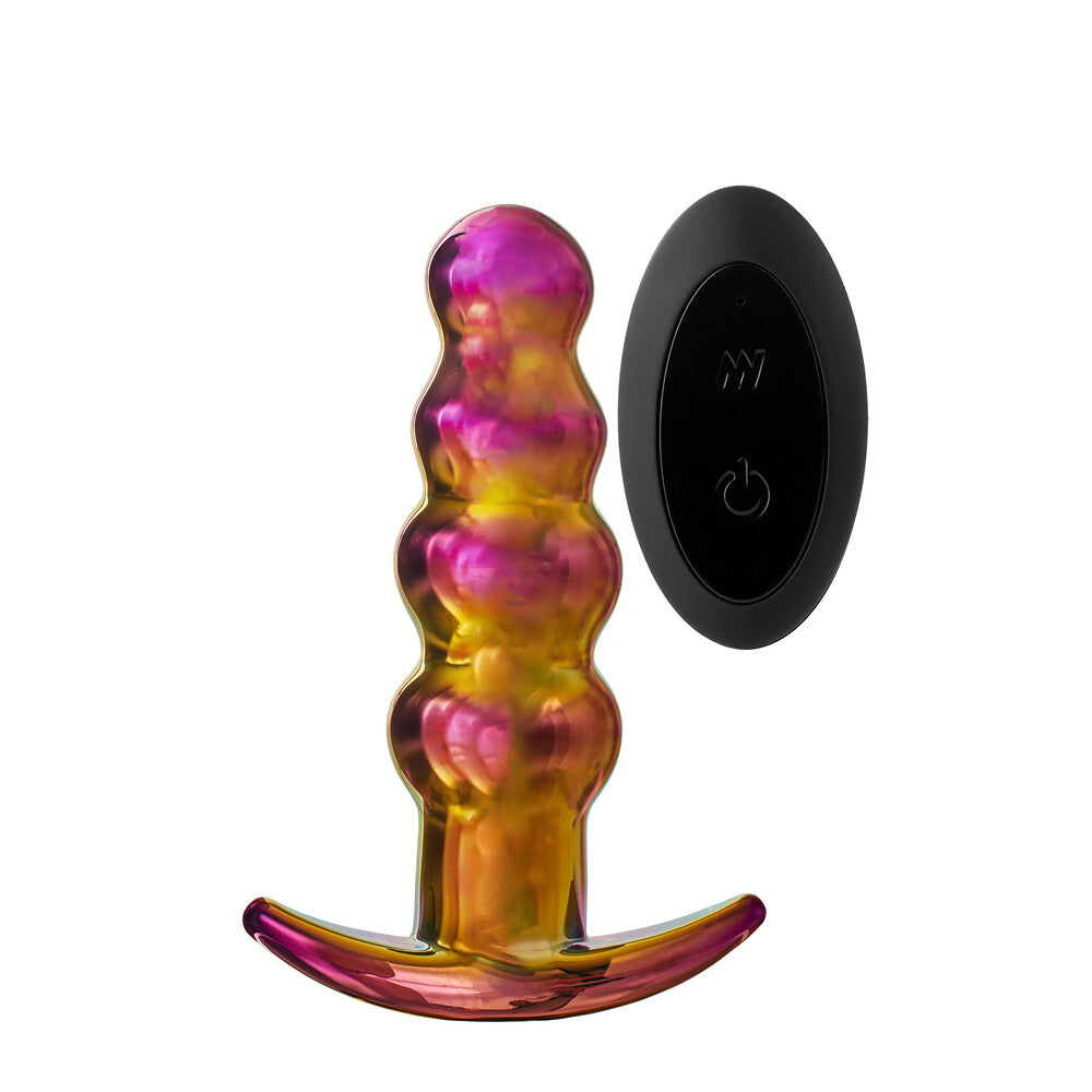 Glamour Glass Remote Control Beaded Butt Plug-Katys Boutique