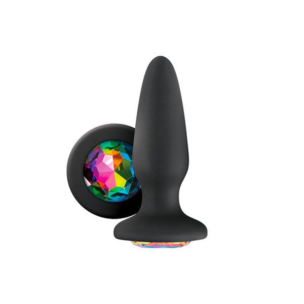 Glams Silicone Rainbow Gem Butt Plug Black-Katys Boutique