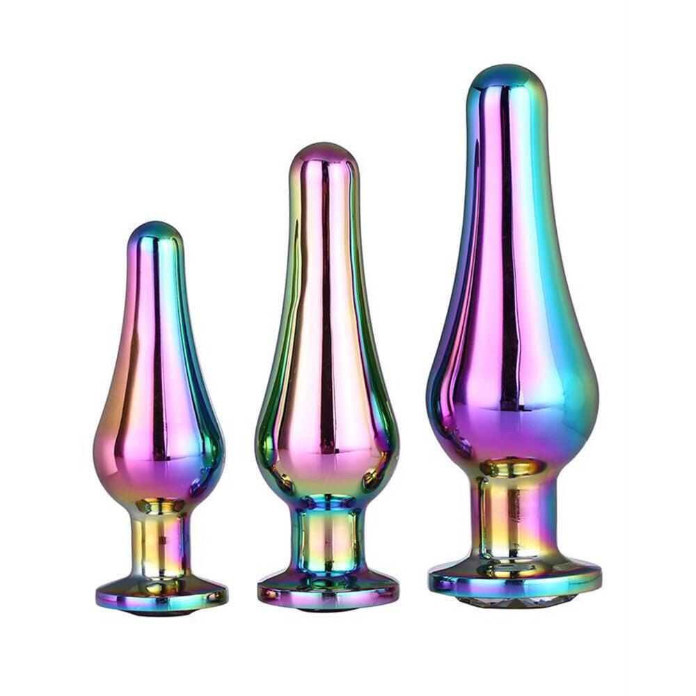 Gleaming Butt Plug Set Multicoloured-Katys Boutique
