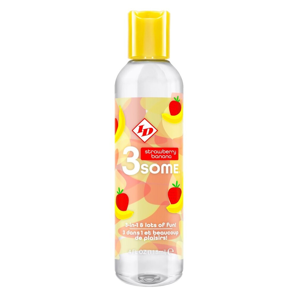 ID 3some Strawberry Banana 3 In 1 Lubricant 118ml-Katys Boutique