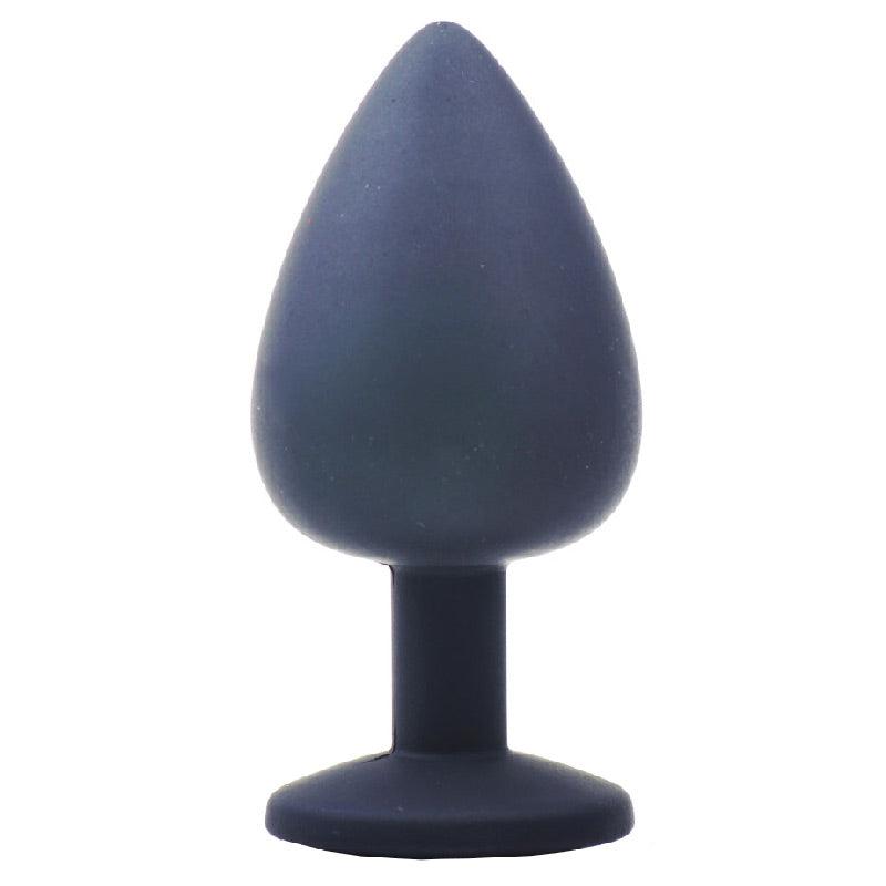 Large Black Jewelled Silicone Butt Plug-Katys Boutique