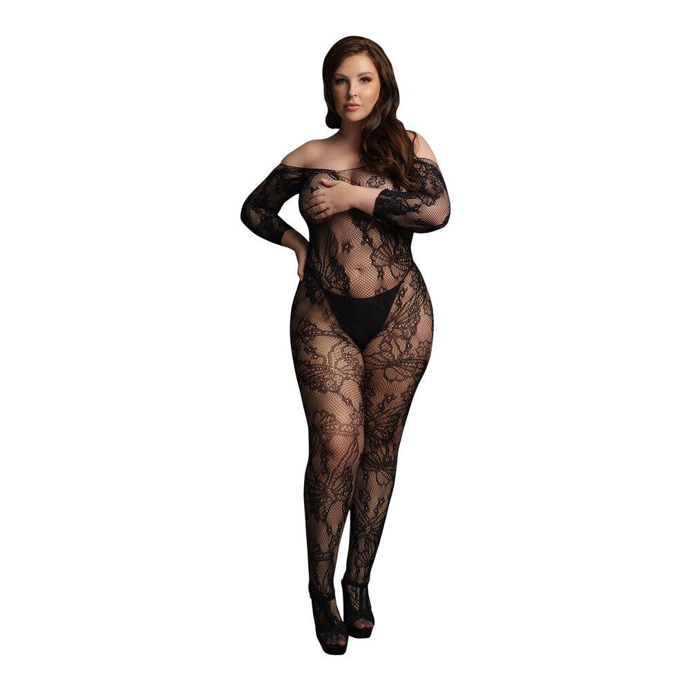 Le Desir Lace Sleeved Bodystocking UK 14 to 20-Katys Boutique