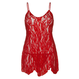 Leg Avenue Rose Lace Flair Chemise Red UK 14 to 18-Katys Boutique