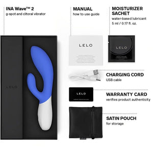 Lelo Ina Wave 2 Luxury Rechargeable Vibe Blue-Katys Boutique