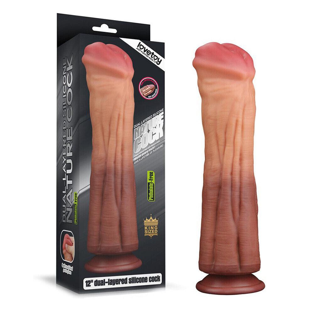 Lovetoy 12 Inch Dual Layered Silicone Horse Cock-Katys Boutique
