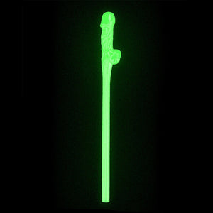 Lovetoy Pack Of 9 Willy Straws Glow In The Dark-Katys Boutique