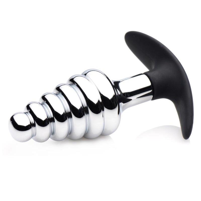 Master Series Dark Hive Metal And Silicone Ribbed Anal Plug-Katys Boutique