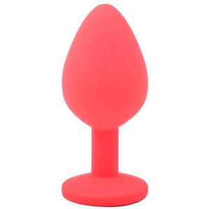Medium Red Jewelled Silicone Butt Plug-Katys Boutique