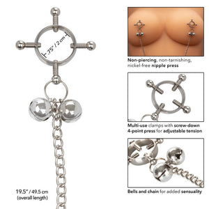 Nipple Grips 4 Point Nipple Press With Bells-Katys Boutique