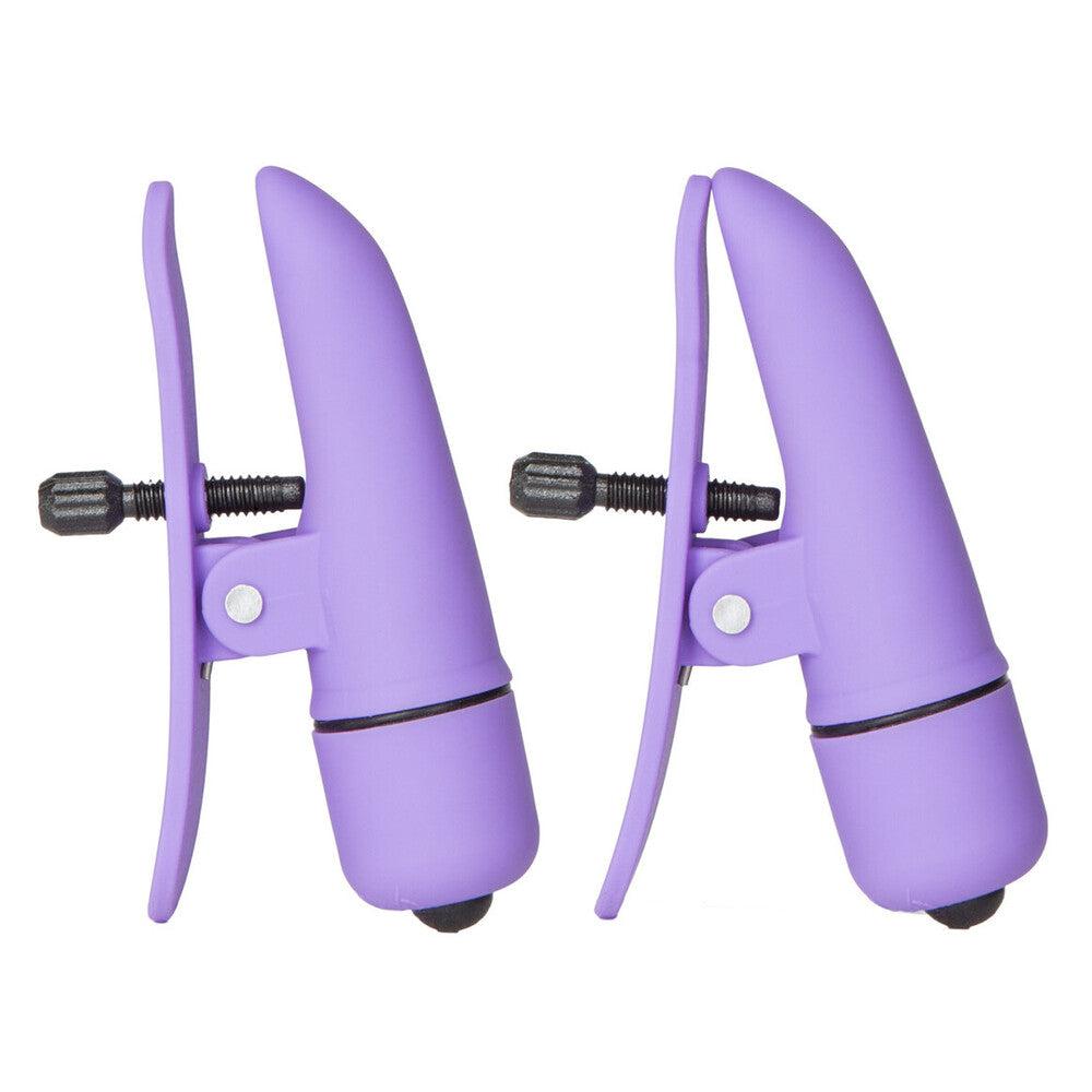 Nipplettes Virbrating Adjustable Purple Nipple Clamps-Katys Boutique