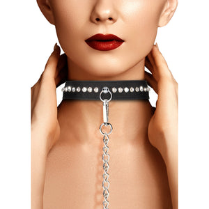 Ouch Diamond Studded Collar With Leash-Katys Boutique