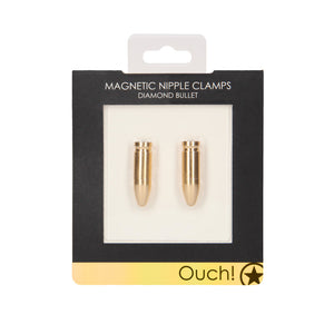Ouch Magnetic Nipple Clamps Diamond Bullet Gold-Katys Boutique