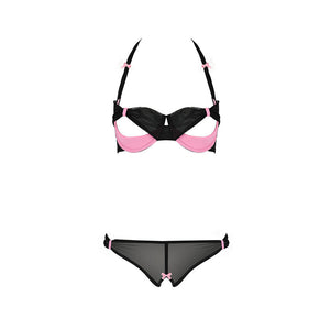Passion Praline Black And Pink Bra Set-Katys Boutique
