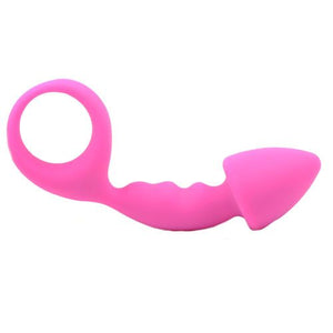 Pink Silicone Curved Comfort Butt Plug-Katys Boutique