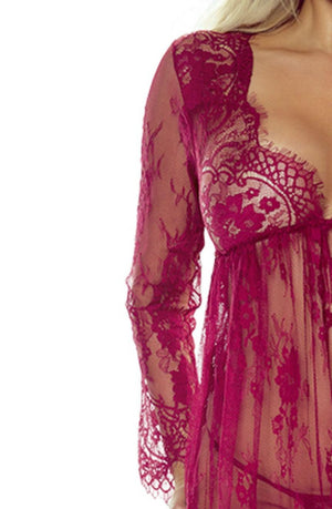 Provocative Pr7046 Elegant Robe Wine-Katys Boutique