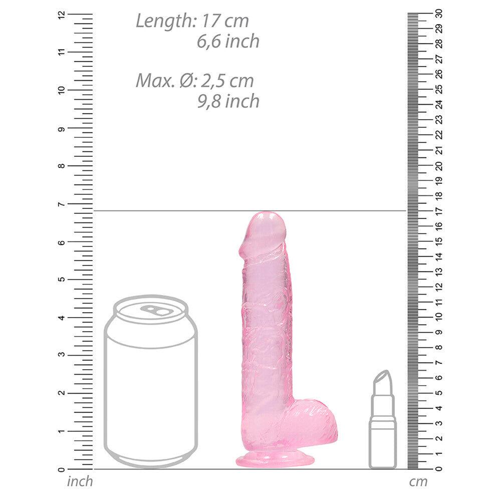 RealRock 6 Inch Pink Realistic Crystal Clear Dildo-Katys Boutique