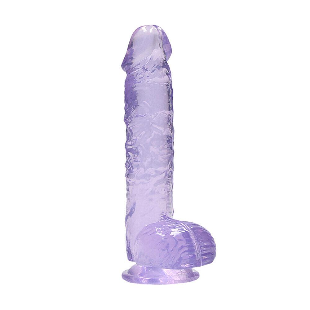 RealRock 6 Inch Purple Realistic Crystal Clear Dildo-Katys Boutique