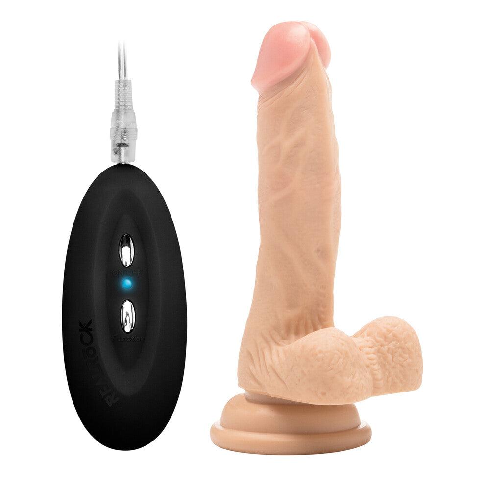 RealRock 7 Inch Vibrating Realistic Cock With Scrotum-Katys Boutique