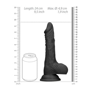 RealRock 9 Inch Dong With Testicles Black-Katys Boutique