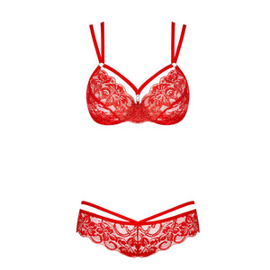 Red Lace Bra And GString-Katys Boutique