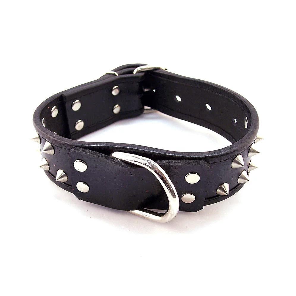 Rouge Garments Black Leather Studded Collar-Katys Boutique