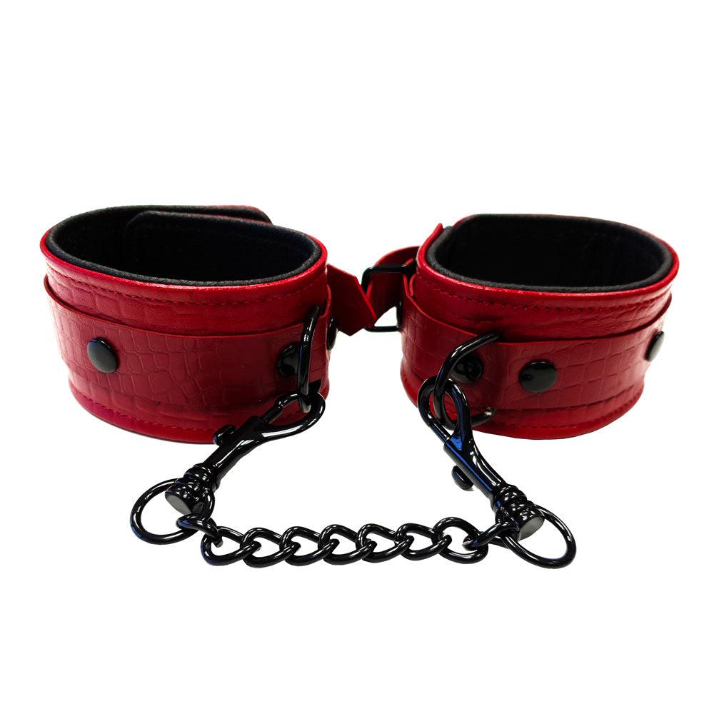 Rouge Garments Leather Croc Print Ankle Cuffs-Katys Boutique