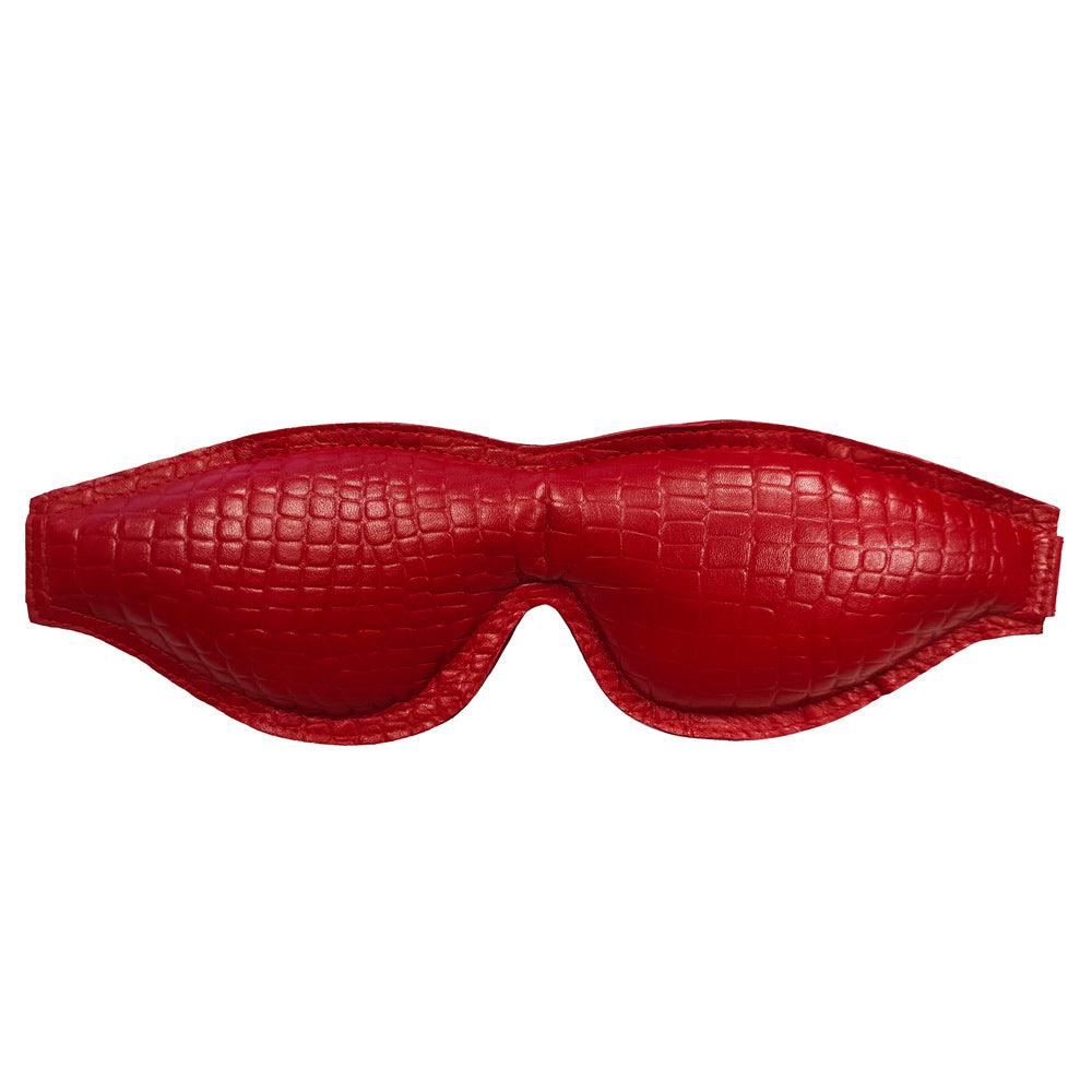 Rouge Garments Leather Croc Print Padded Blindfold-Katys Boutique