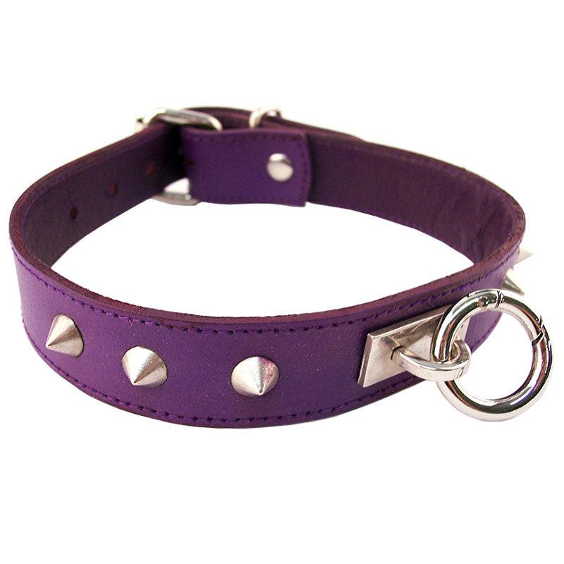 Rouge Garments Purple Studded ORing Studded Collar-Katys Boutique