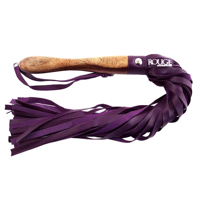 Rouge Garments Wooden Handled Purple Leather Flogger-Katys Boutique