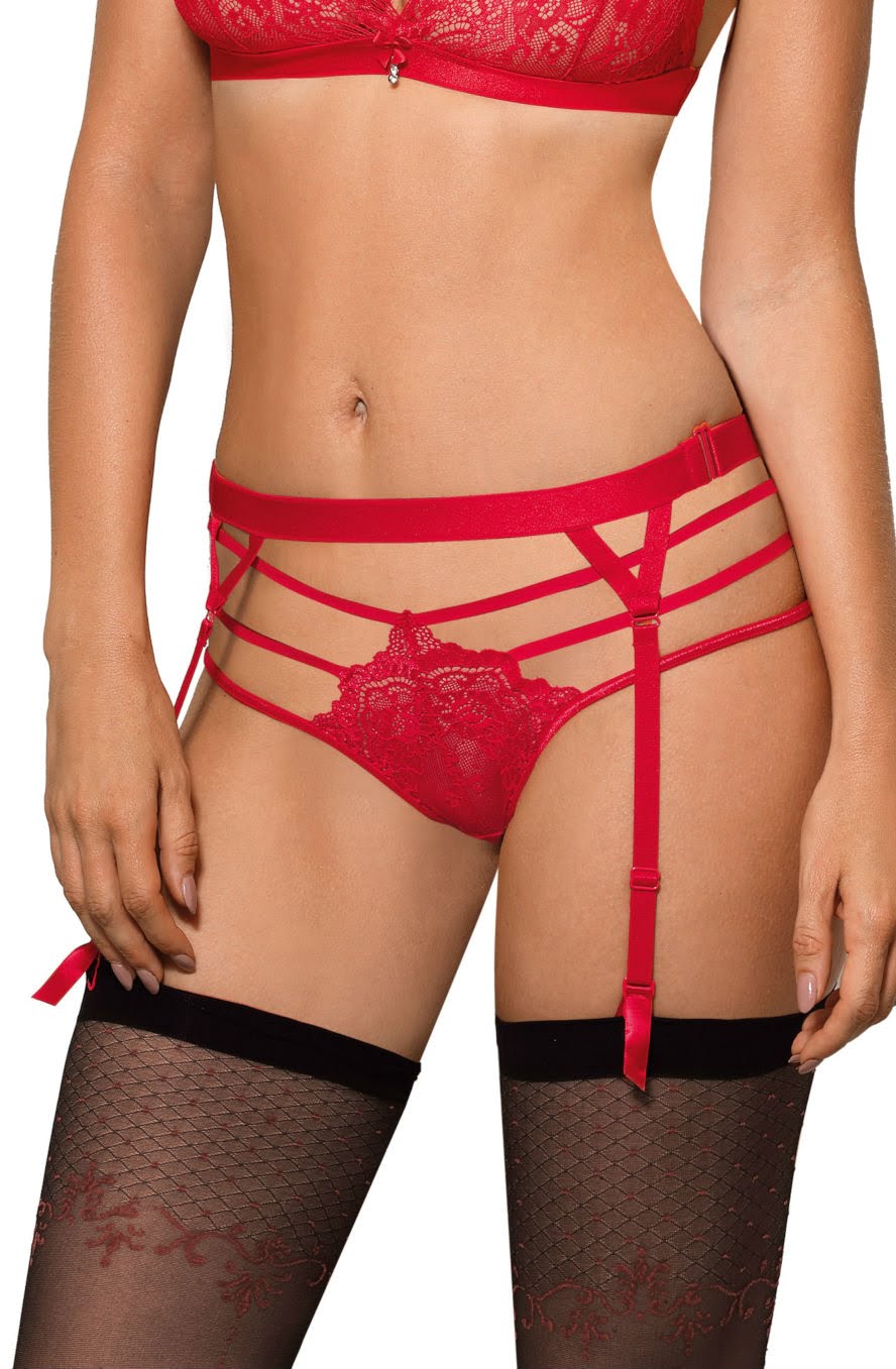 Roza Cyria Red Suspender Belt-Katys Boutique