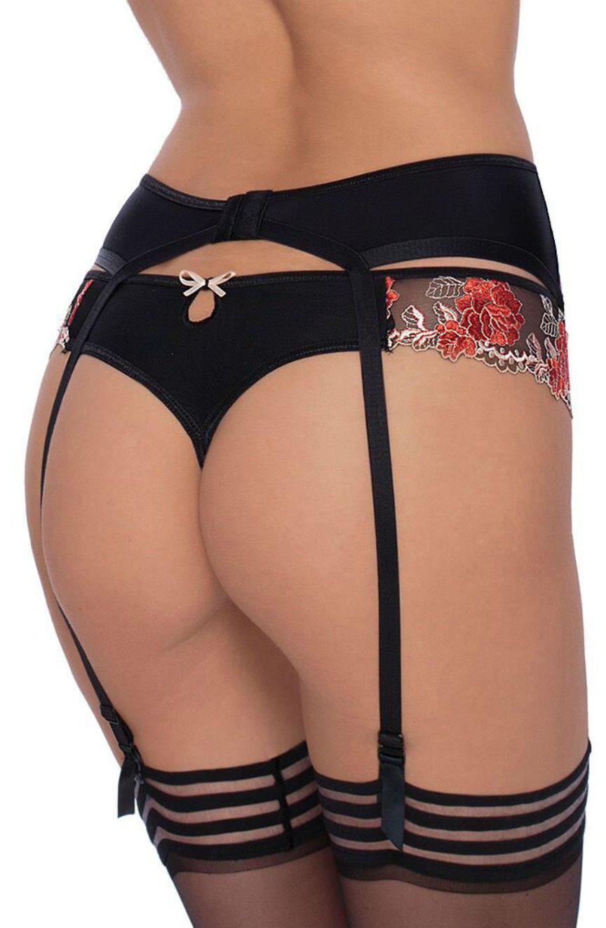 Roza Natali Black Suspender Belt-Katys Boutique
