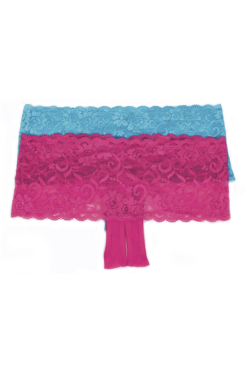 Shirley Of Hollywood 59 Stretch Lace Boy Short Turquoise-Katys Boutique