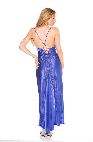 Shirley Of Hollywood 20300 Blue Long Gown-Katys Boutique