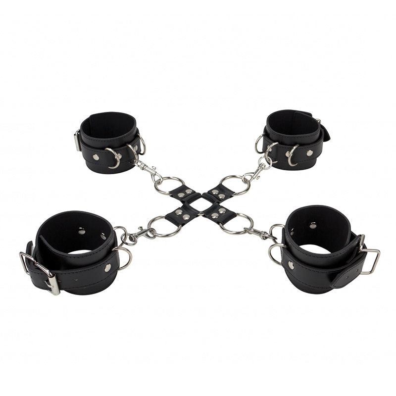 Shots Ouch Leather Hand And Leg Cuffs-Katys Boutique