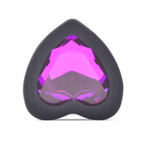 Small Heart Shaped Diamond Base Black Butt Plug-Katys Boutique
