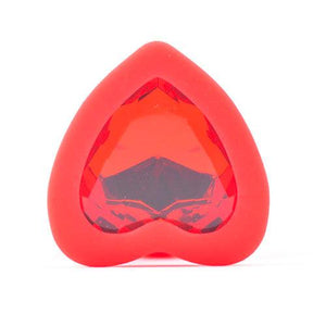Small Heart Shaped Diamond Base Red Butt Plug-Katys Boutique