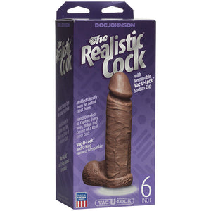 The Realistic Cock 6 Inch Dildo Flesh Brown-Katys Boutique