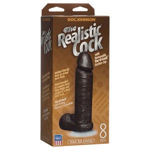 The Realistic Cock 8 Inch Dildo Black-Katys Boutique