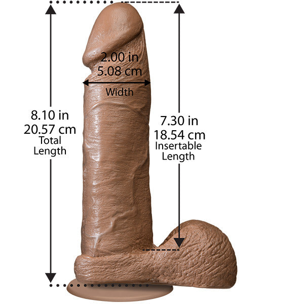 The Realistic Cock 8 Inch Dildo Flesh Brown-Katys Boutique