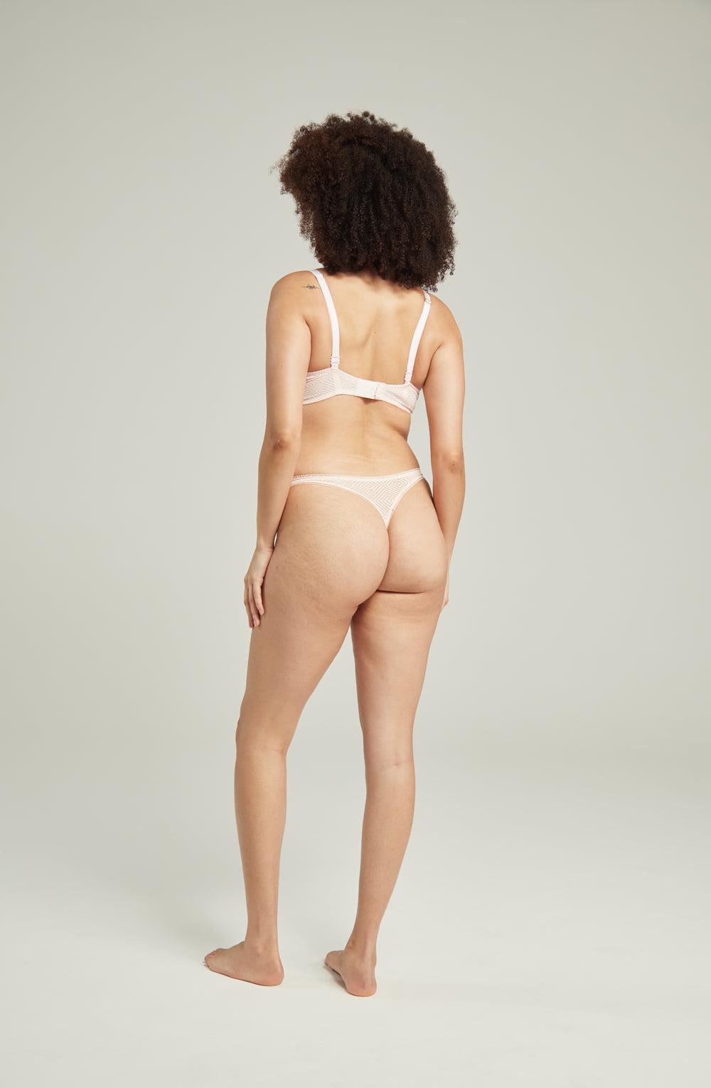 The Sheer Deco Barely There Thong Blush Pink-Katys Boutique