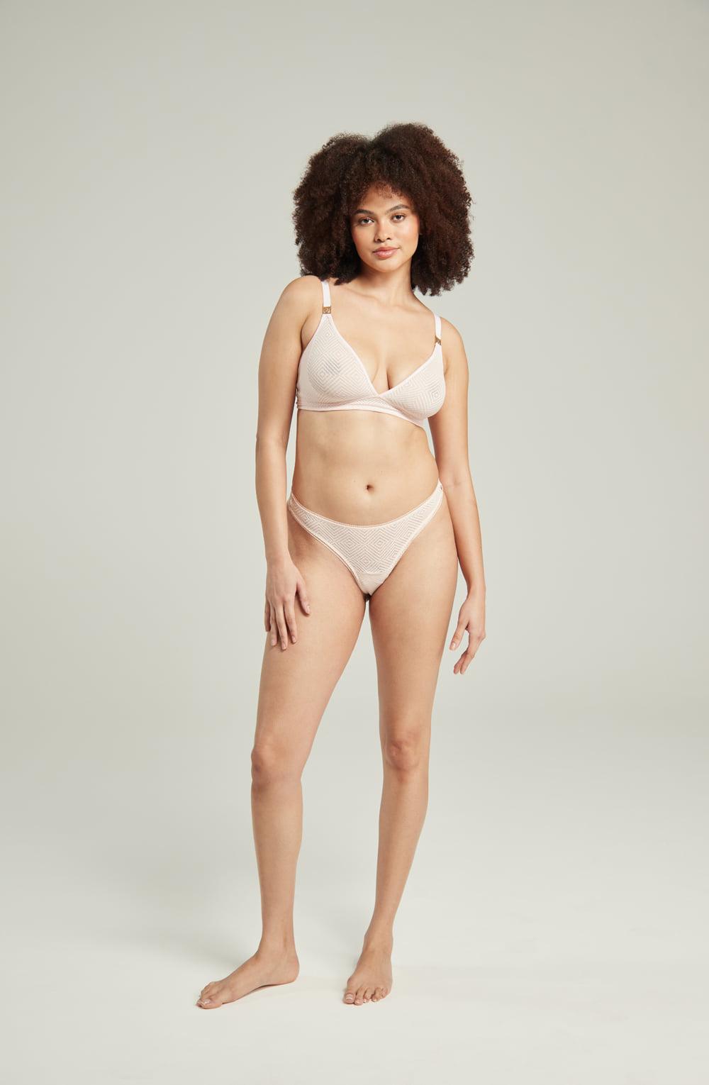 The Sheer Deco Barely There Thong Blush Pink-Katys Boutique