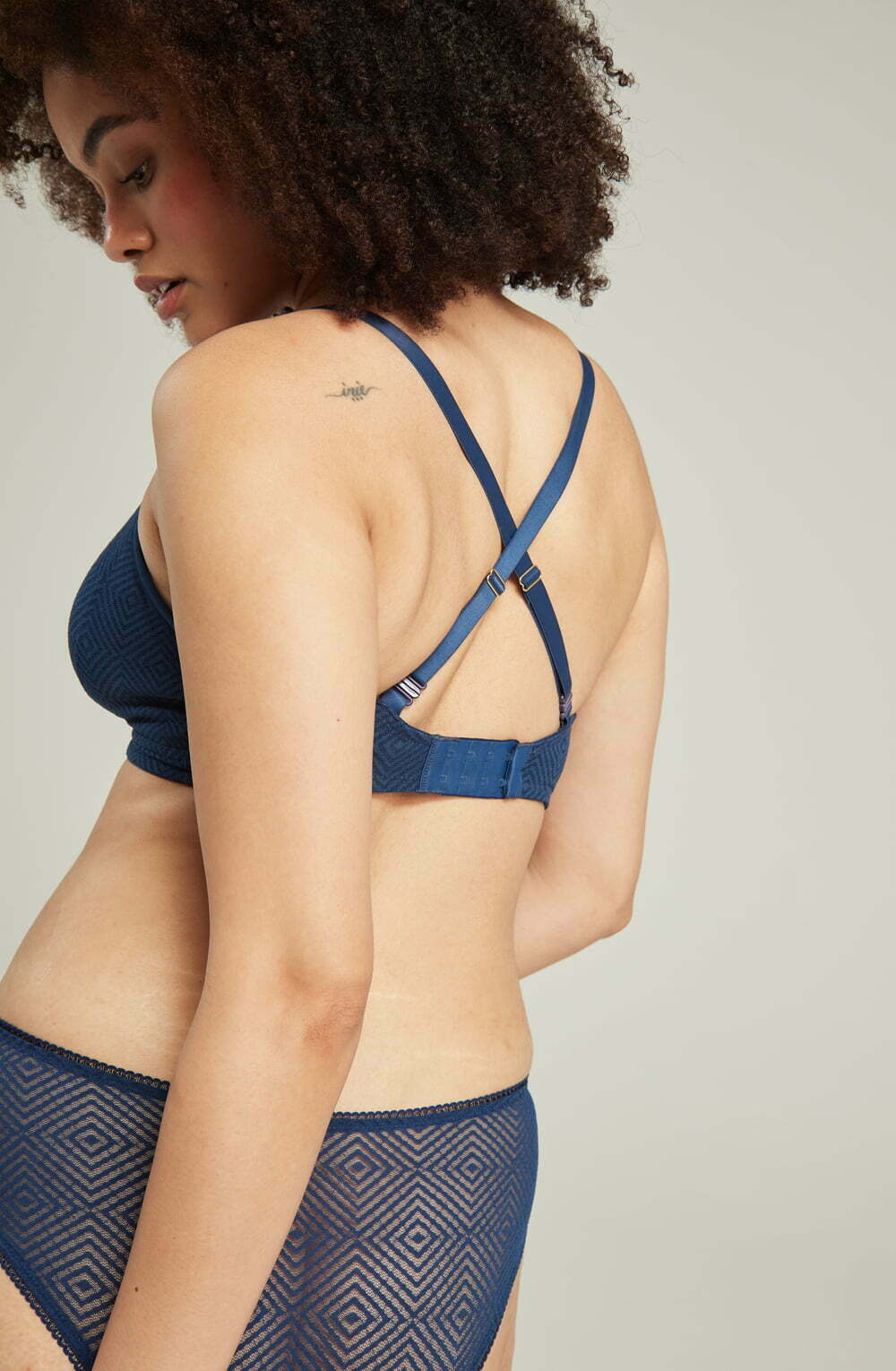 The Sheer Deco Easy Does It Bralette Navy Up To G Cup-Katys Boutique